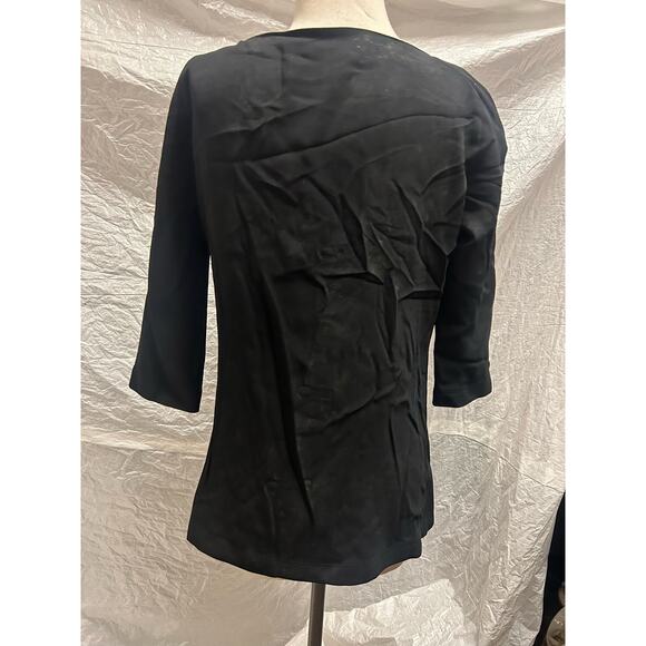 Skas Fifth Avenue Petite Collection- Black 71%Triacetate Blend Top and Pants Set - Picture 4 of 9